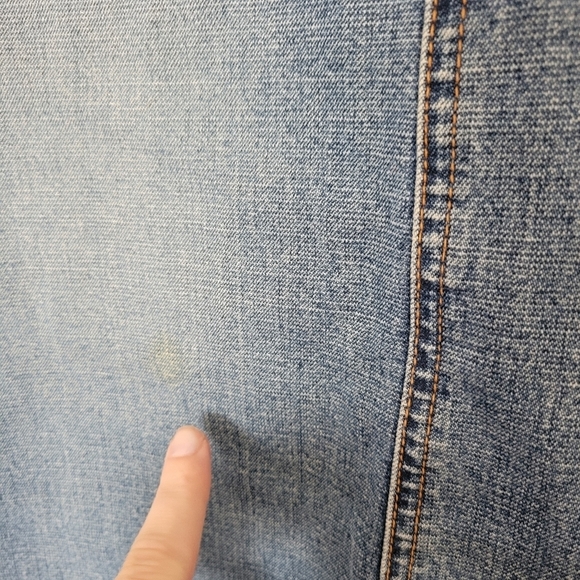 Bongo Juniors 5 Denim Maxi Skirt Brown Leather Lace Up Back Slit 90s Y2K Jean - Picture 8 of 8